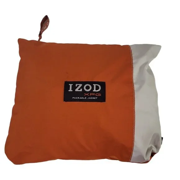 IZOD XFG Men's XL Jacket Hooded Burnt Orange Long Sleeve Full Zip Packable - Picture 4 of 13